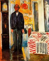 Munch, Edvard - Self-portrait. Between the clock and the bed